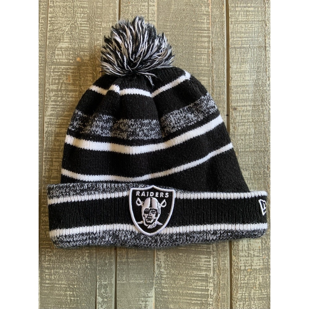 Las Vegas Raiders Beanie New Era Black Gray Fleece Football NFL Winter Hat Cap